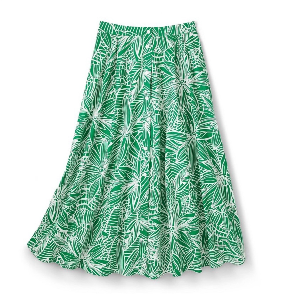 Tabitha Brown x Target Linear Floral Print Maxi Skirt Green Small